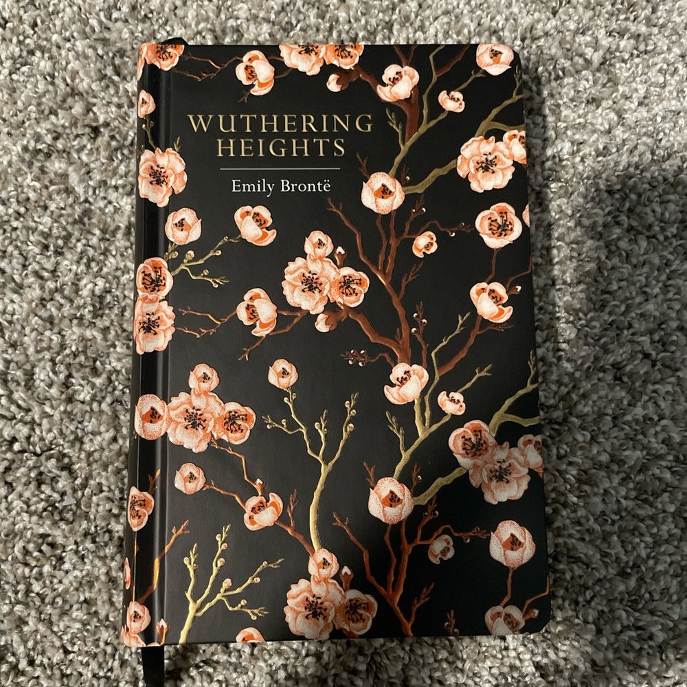 Floral Hardcover Book - Black and Orange